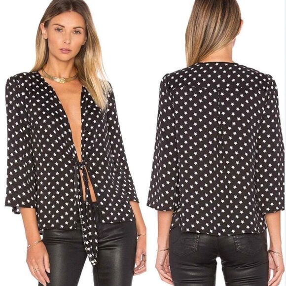 L’academie The Low Knot Blouse in Star Print Size Small - Picture 1 of 13